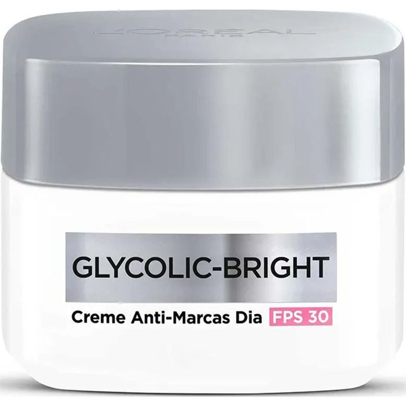creme facial anti-marcas glycolic bright fps 30 49g l'oréal
