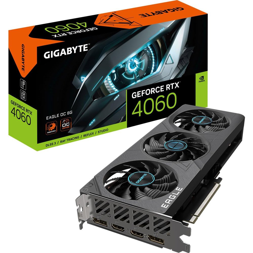 Placa de Vídeo RTX 4060 8GB GDDR6 Gigabyte Preto