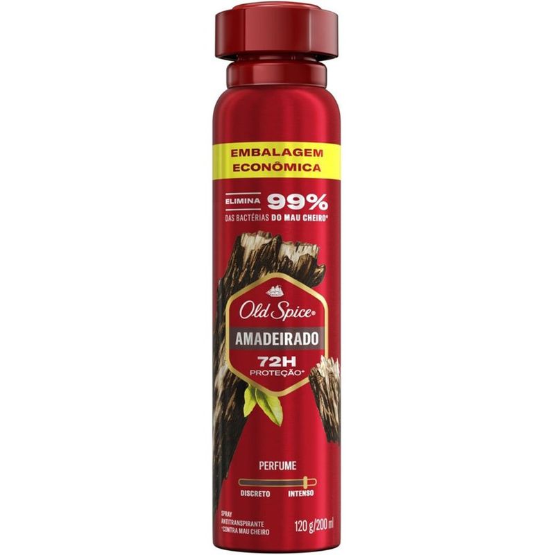 desodorante antitranspirante spray amadeirado 120g old spice