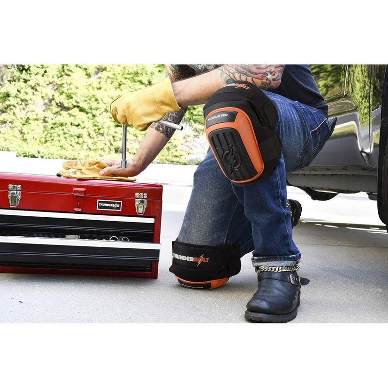 joelheiras antiderrapante thunderbolt preto/laranja a-mbi