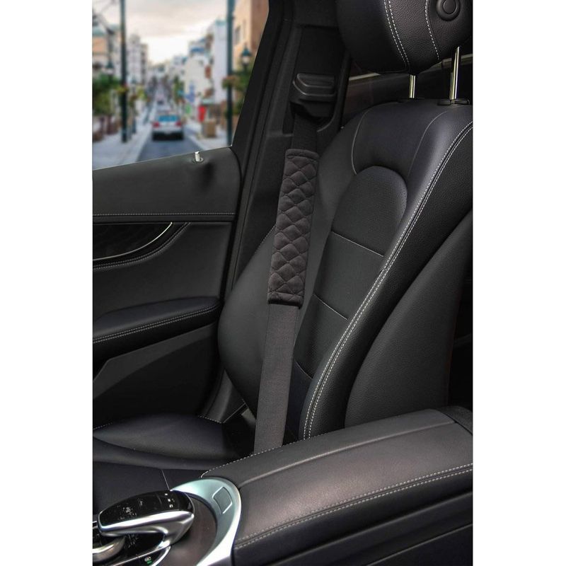 capa de cinto de segurança amooca para carro/mochila 2 peças preto a-mbi