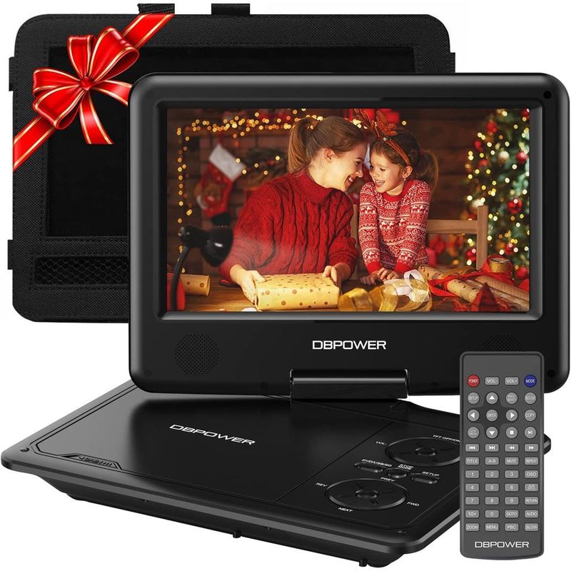 leitor de dvd dbpower com cartão sd/usb 9 polegadas preto a-mbi