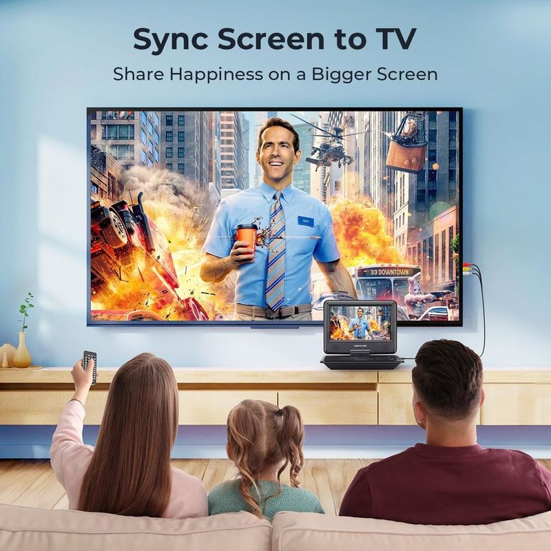 leitor de dvd dbpower com cartão sd/usb 9 polegadas preto a-mbi