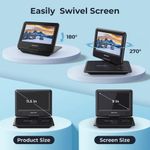 leitor de dvd dbpower com cartão sd/usb 9 polegadas preto a-mbi