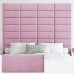 cabeceira estofada ifnow 25x61cm com 9 painéis rosa a-mbi