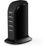 carregador usb upoy 6 em 1 40w preto a-mbi