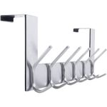 cabide de porta webi com 6 ganchos prata a-mbi
