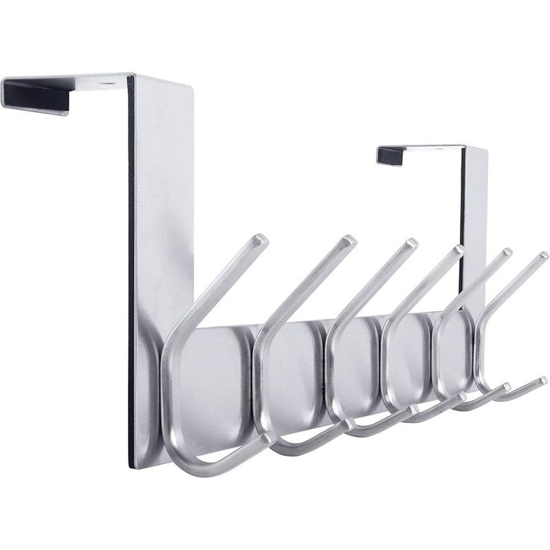 cabide de porta webi com 6 ganchos prata a-mbi