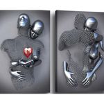 quadro decorativo 3d abstrato zemrare cinza mdf a-bi