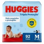 fralda infantil tripla proteção jumbinho tamanho m 92 unidades huggies