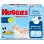 fralda infantil tripla proteção jumbinho tamanho p 18 unidades huggies