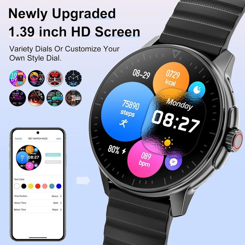 smartwatch android e ios 1.39" 10 modalidades ip7 3cloudge a-bi