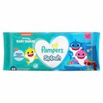 lenço umedecido pampers splash baby shark simply clean com 48 unidades