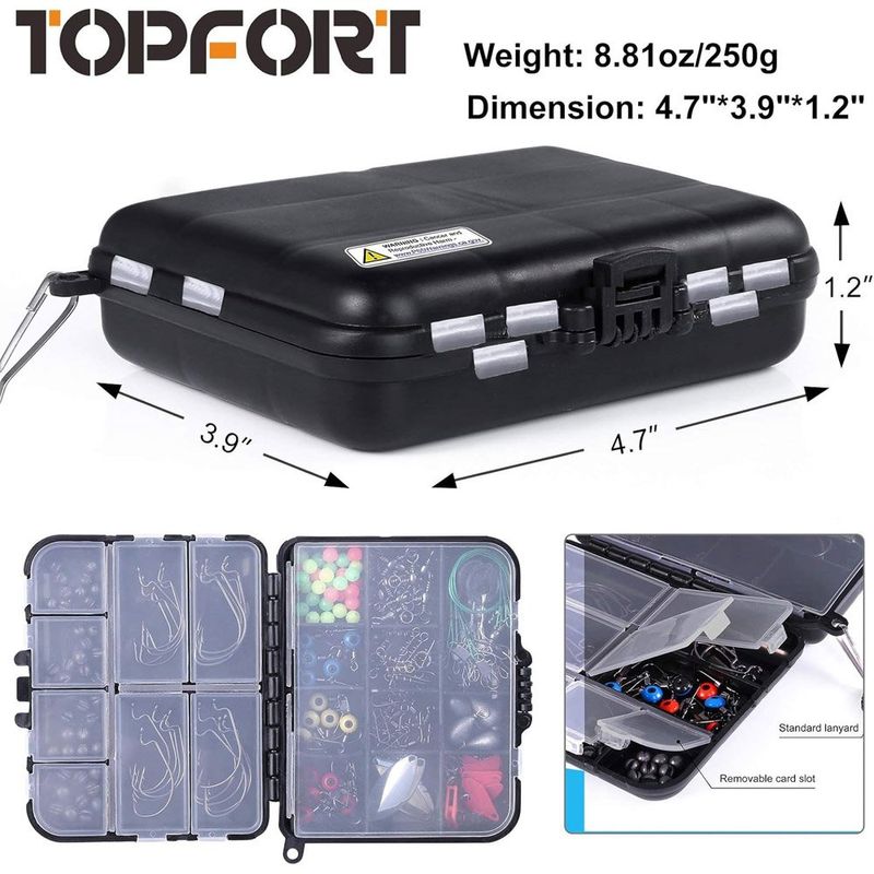 kit de acessórios topfort com 183 peças de pesca preto a-mbi