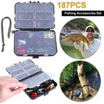 kit de acessórios topfort com 183 peças de pesca preto a-mbi