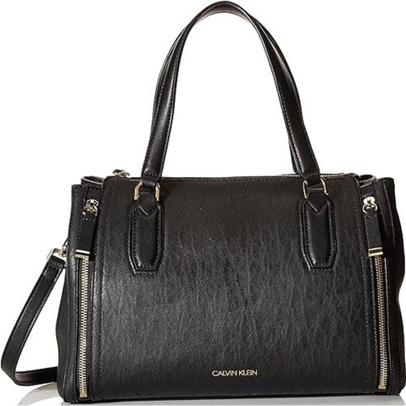 bolsa calvin klein novelty preto e dourado a-mbi