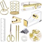 conjunto de suprimentos para mesa de escritório eoout dourado a-bi