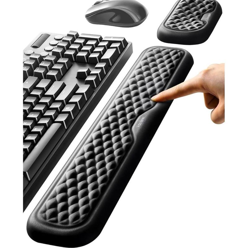 apoio de pulso para teclado vaydeer com descanso de palma preto a-mbi