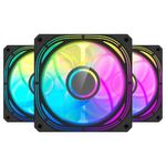 kit 3 cooler fan darkflash para gabinete 120mm led argb inf24t preto (mp)