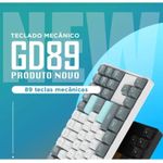 teclado mecânico gamer bluetooth darkflash recarregável azul gd89 (mp)