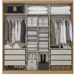 roupeiro 2 portas com 6 gavetas thb málaga full glass capuccino com off white 5876