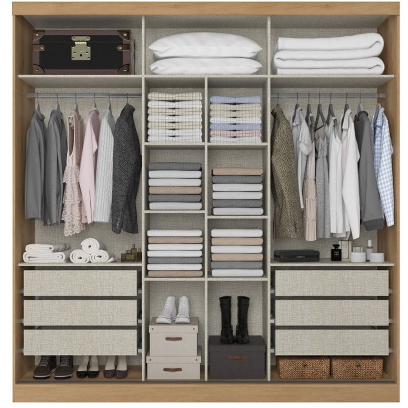 roupeiro 2 portas com 6 gavetas thb málaga full glass capuccino com off white 5876