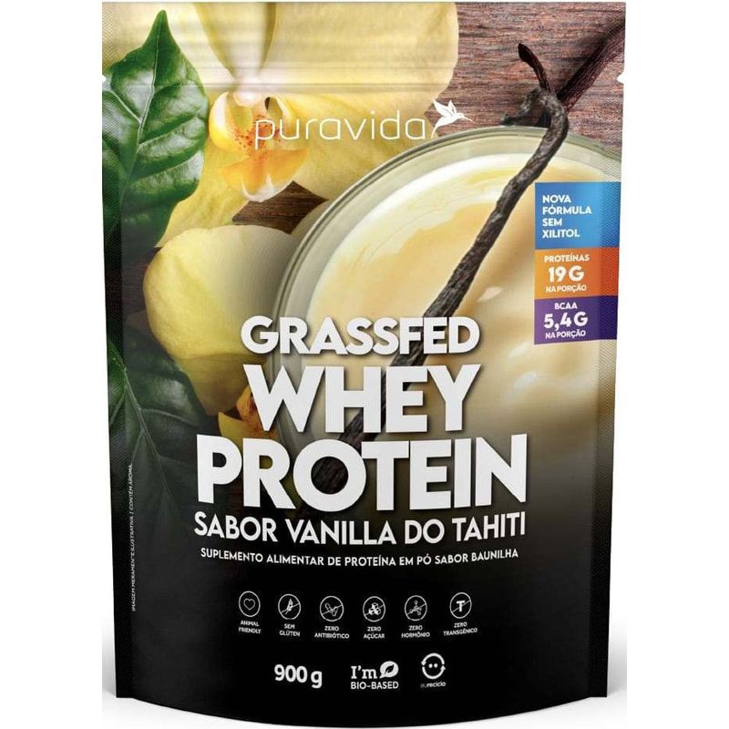 whey protein grassfed vanilla do tahiti 900g puravida