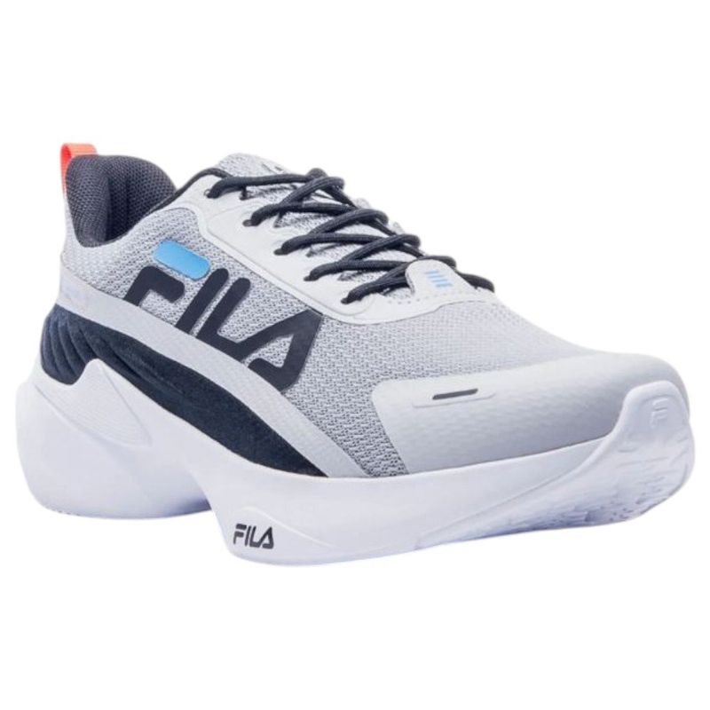 tênis masculino n° 37 fila progress lite prata preto e azul (mp)