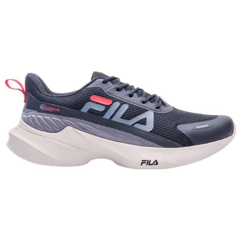 tênis masculino n° 43 fila progress lite preto grafite e vermelho (mp)
