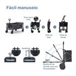 carrinho de carga dobrável top rio 150kg 90x50x55cm trc0923 (mp)