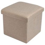 puff baú top rio mdf linho dobrável 30x30x29cm trc1092 (mp)