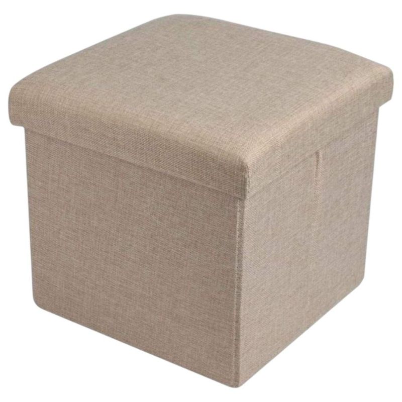 puff baú top rio mdf linho dobrável 30x30x29cm trc1092 (mp)