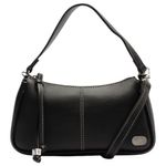 bolsa anacapri tiracolo costura ornamental preta 24x12x5 cm (mp)