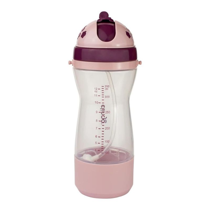 garrafa com porta biscoito clingo 350ml rosa 3116 (mp)