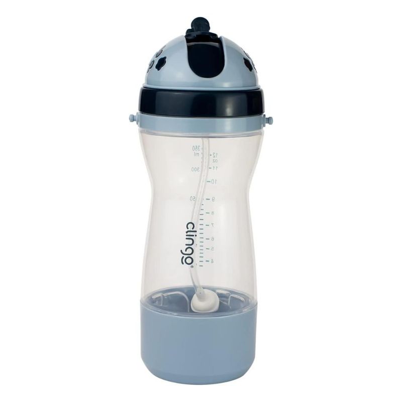 garrafa com porta biscoito clingo 350ml azul 3115 (mp)