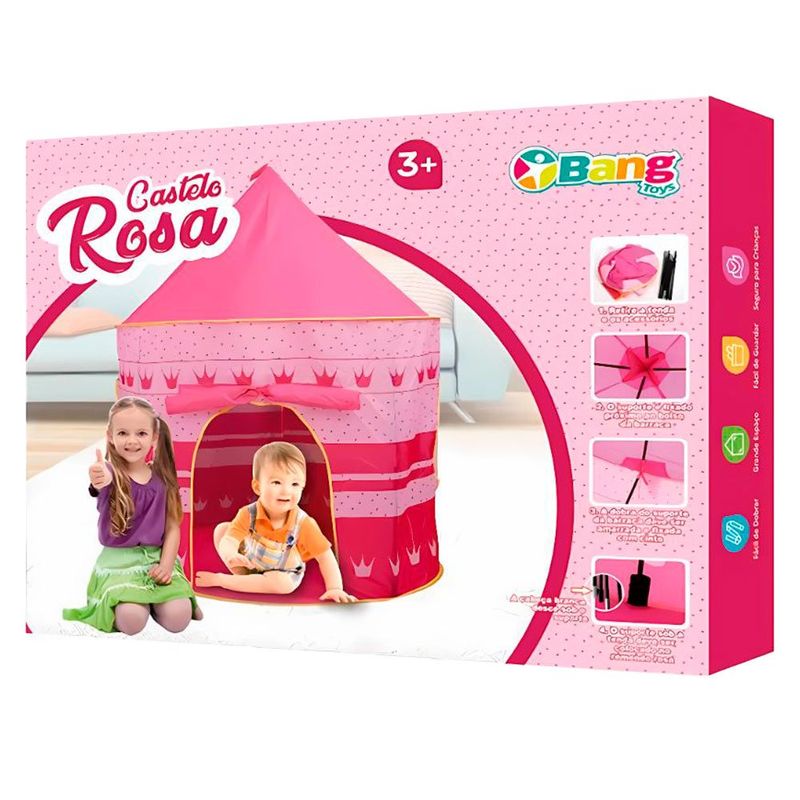 barraca infantil bang toys castelo rosa 534 (mp)