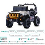 carro elétrico infantil bang toys jipe xr titan 12v cinza 2407 (mp)