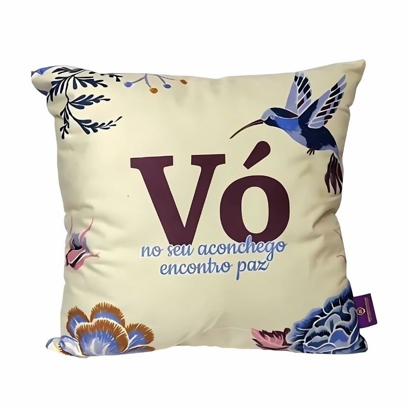 almofada zonacriativa bordado de vó 40cm 65364 (mp)