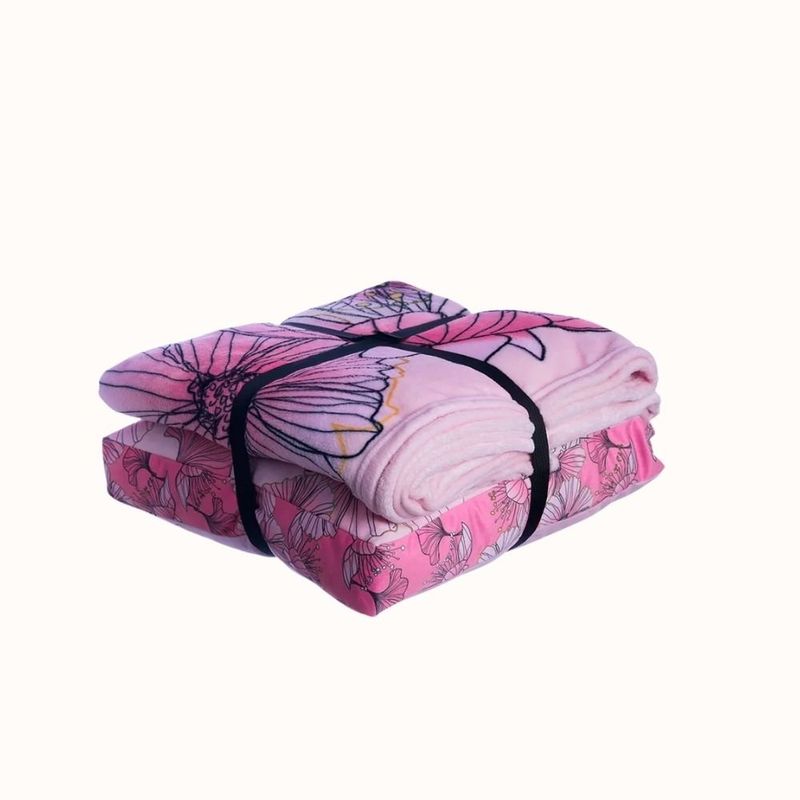 kit almofada e manta zonacriativa mãe floral 40937 (mp)
