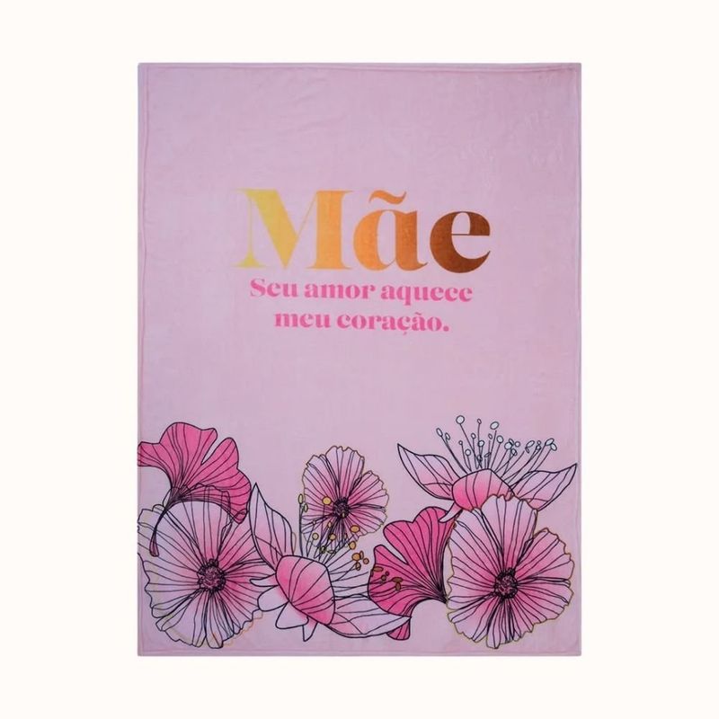 kit almofada e manta zonacriativa mãe floral 40937 (mp)