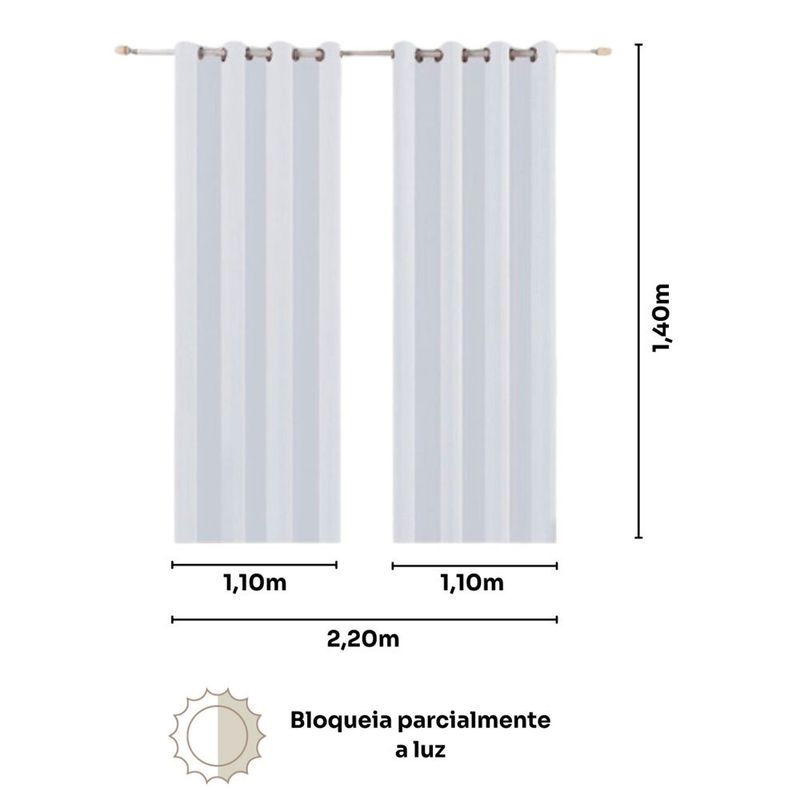 cortina para cozinha bella & co luna tea time 220x140cm (mp)