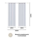 cortina bella & co pratika york 360x250cm cinza escuro (mp)