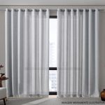 cortina bella & co rústica suez 260x230cm cinza (mp)