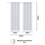 cortina bella & co rústica suez 260x230cm cinza (mp)