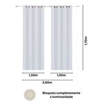cortina bella & co pratika flame 260x170cm areia (mp)
