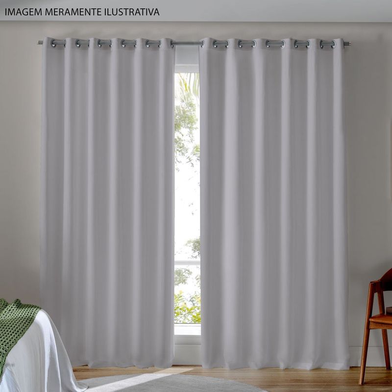 cortina bella & co pratika flame 260x170cm cinza (mp)