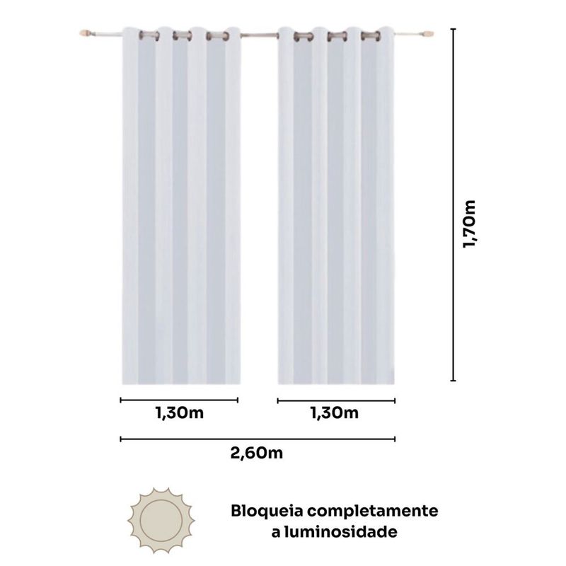 cortina bella & co blackout tebas 260x170cm bege duna (mp)