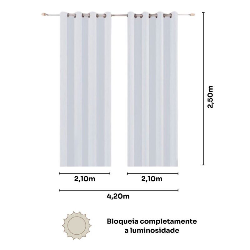 cortina bella & co blackout tebas 420x250cm areia (mp)
