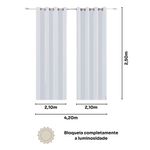 cortina bella & co blackout tebas 420x250cm bege duna (mp)