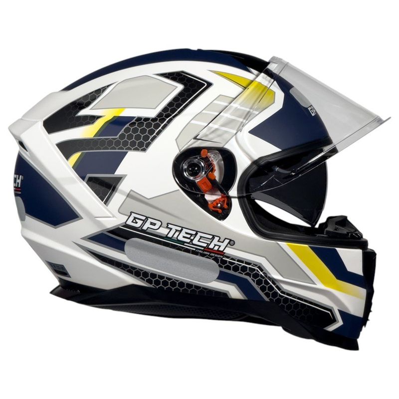 capacete gp tech ultra sv space fosco branco azul e amarelo 60 (mp)